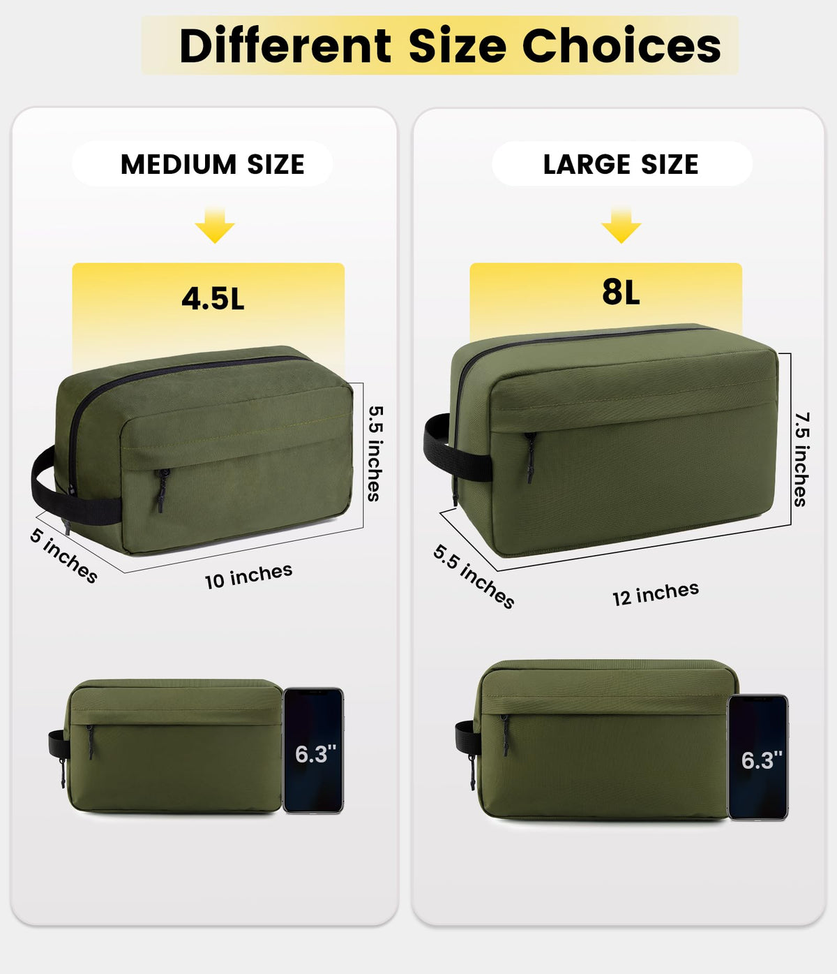 Vorspack Travel Toiletry Bag showing main compartment and pockets