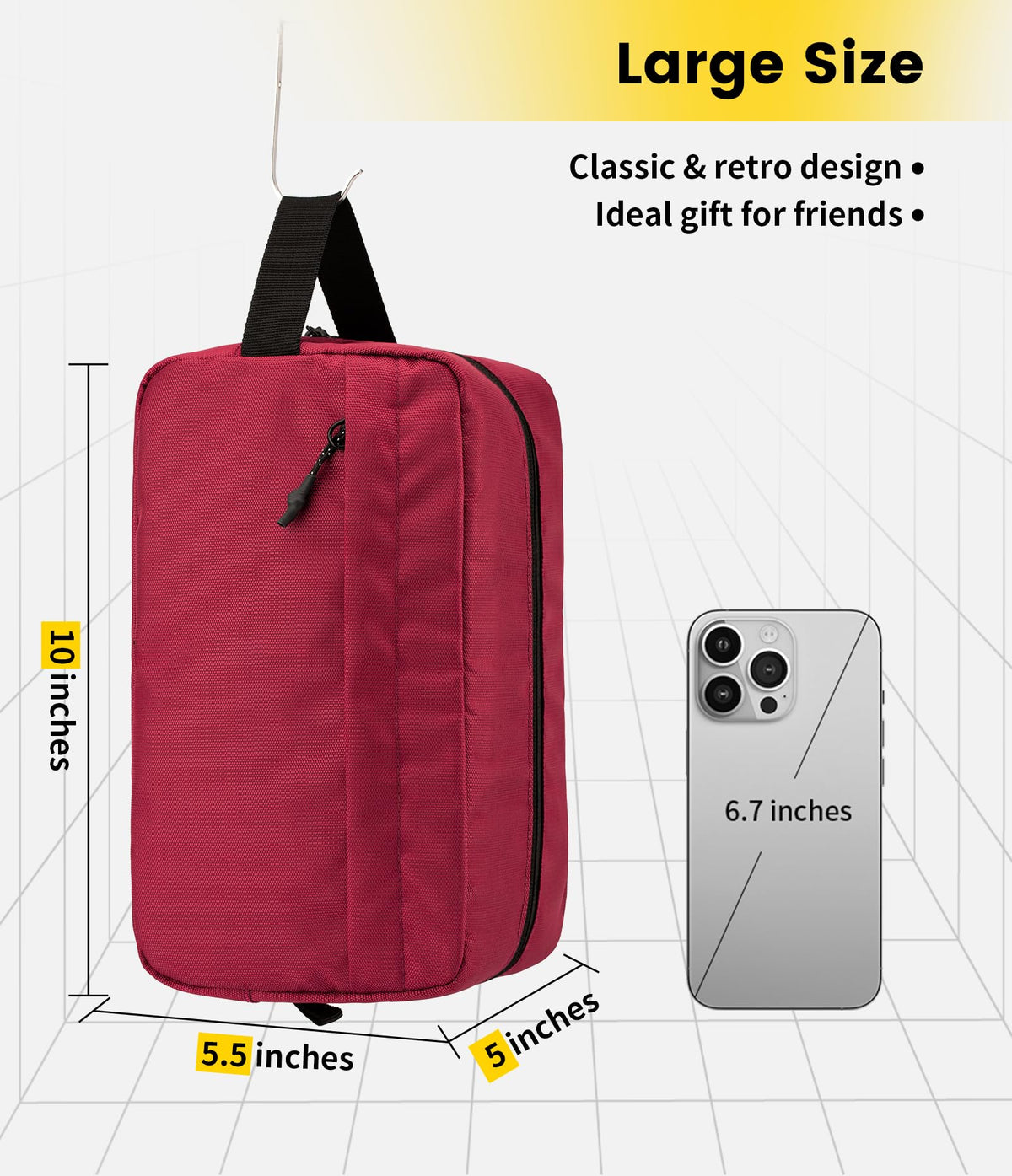 Vorspack Travel Toiletry Bag showing spacious main compartment
