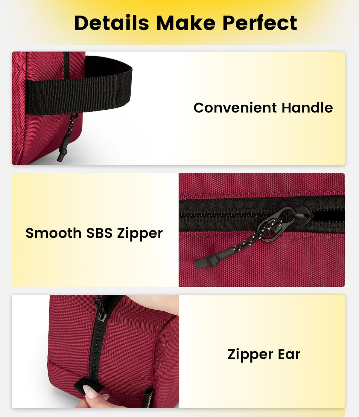 Vorspack Travel Toiletry Bag with handle and zipper