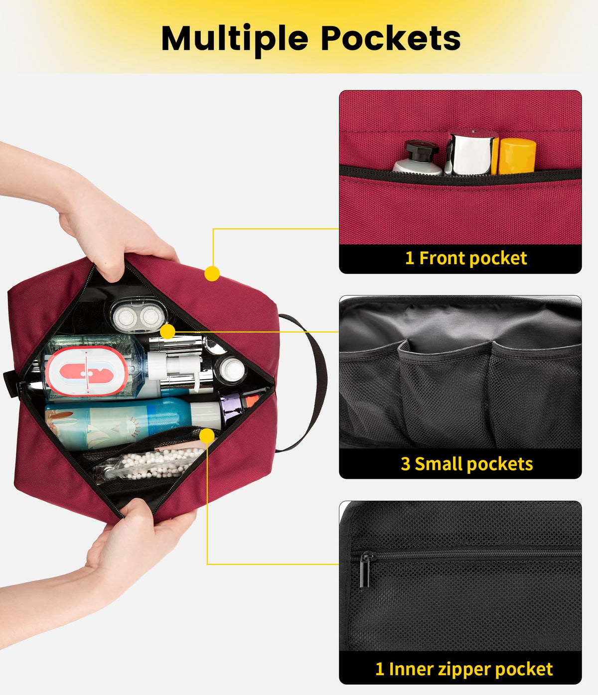 Vorspack Travel Toiletry Bag with mesh pockets inside