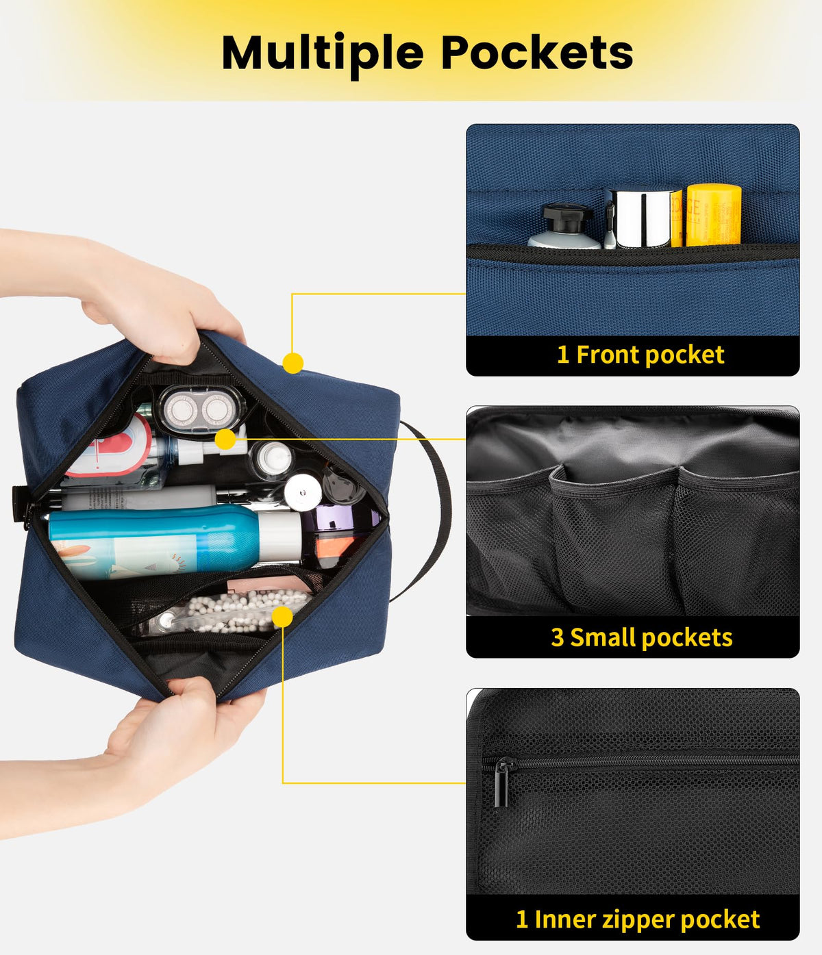 Vorspack Travel Toiletry Bag with smooth zipper and handle