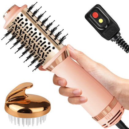 voseki 4-in-1 Hair Dryer Brush front view in pink