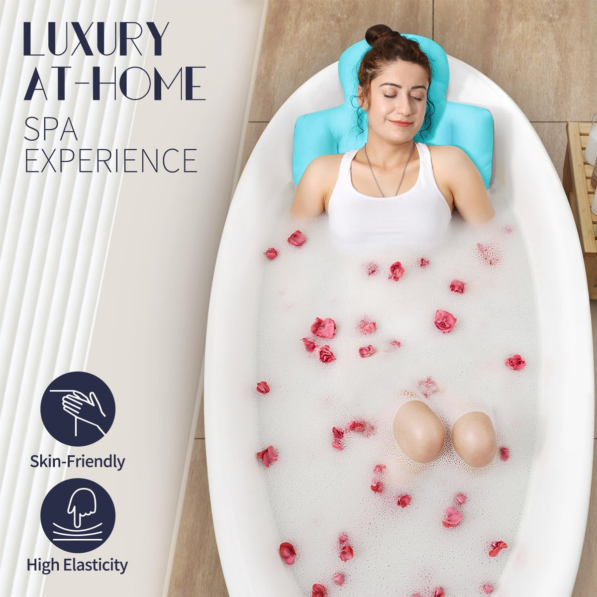 VOXOR Full Body Bath Pillow showing 5D Air Mesh Technology