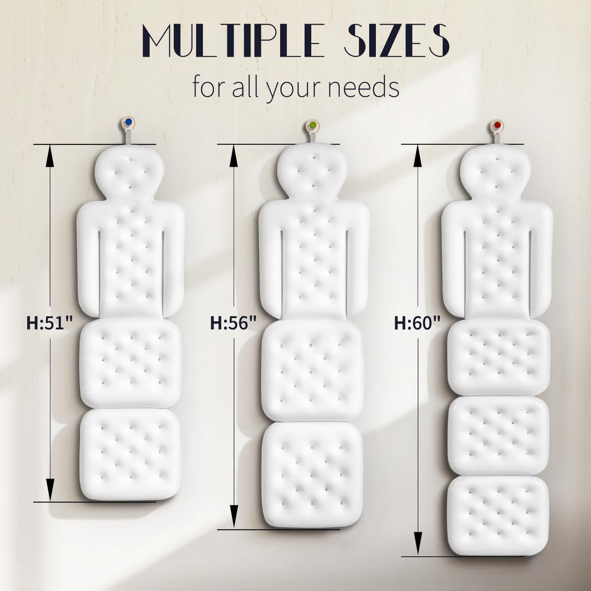 VOXOR Full Body Bath Pillow showing thickness and material