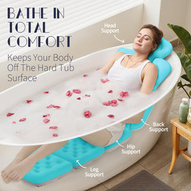 VOXOR Full Body Bath Pillow with suction cups on the underside