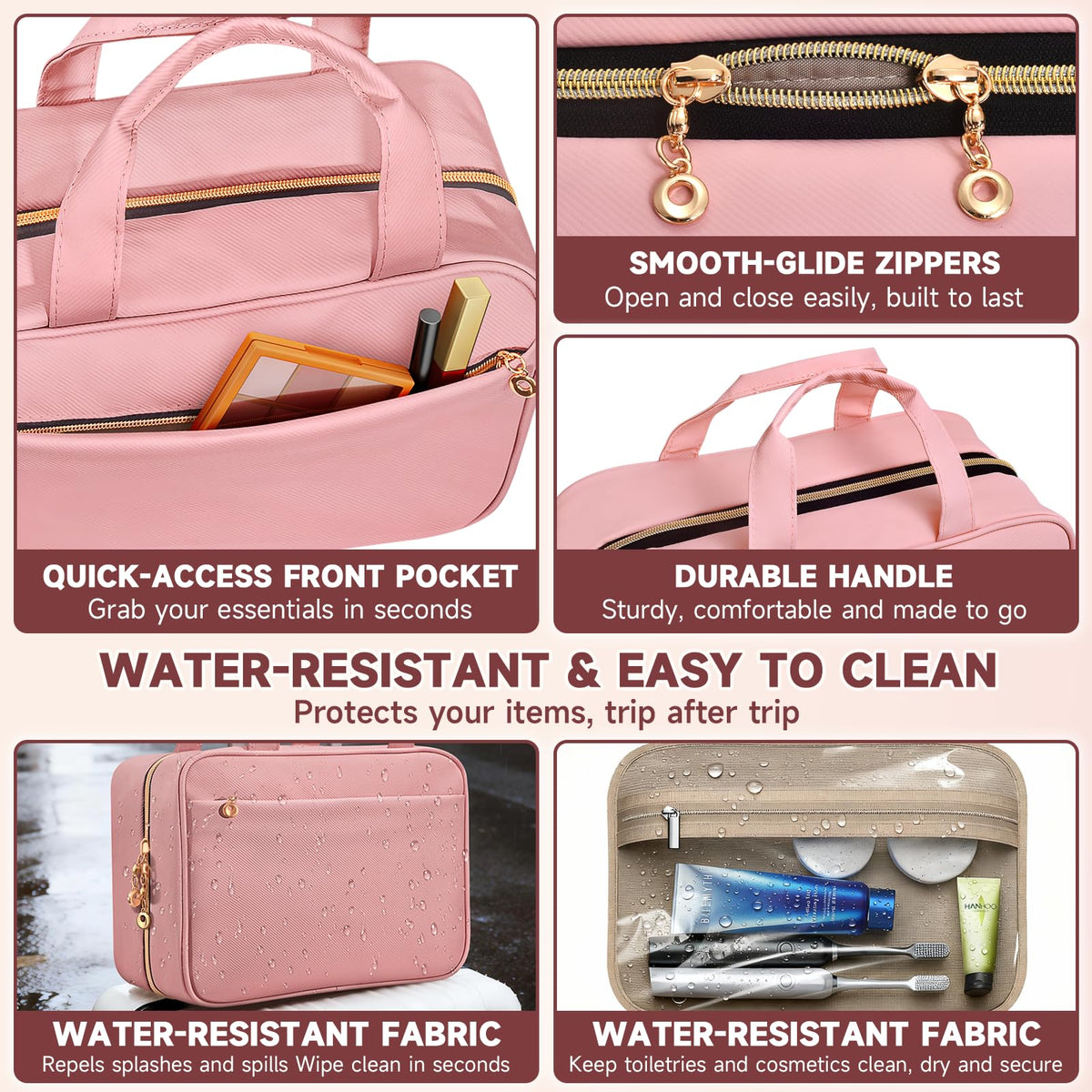 Voyree Travel Toiletry Bag folded for easy storage