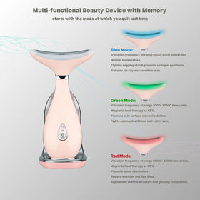 VRAIKO Lily Facial Massager showing LED light modes