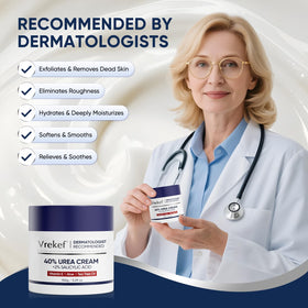 VREKEF Urea Cream 40% application on dry skin