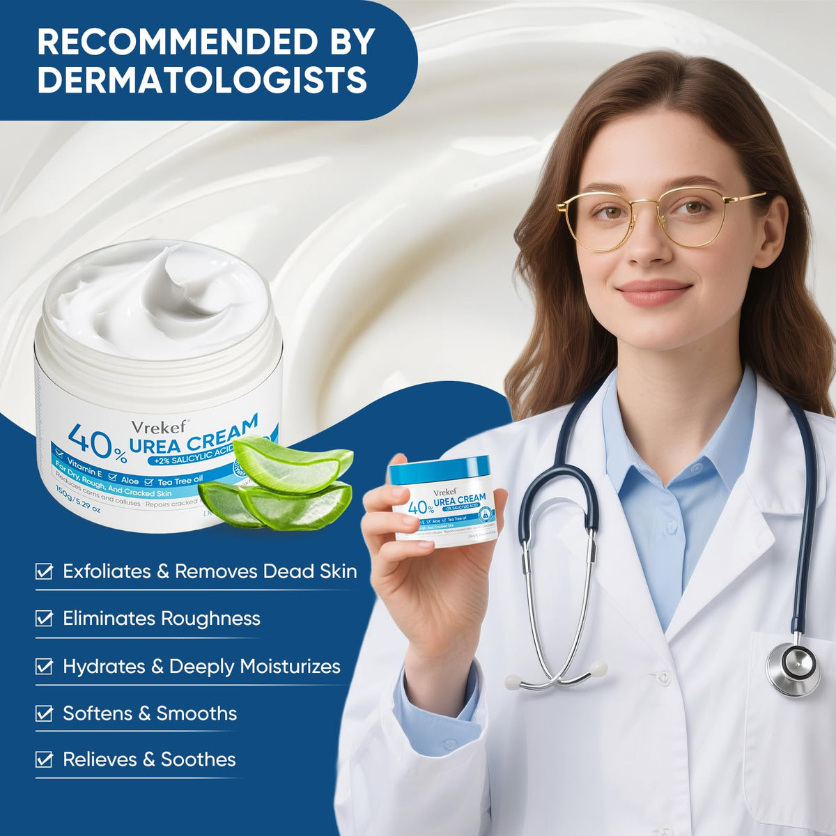 VREKEF Urea Cream 40% application on feet