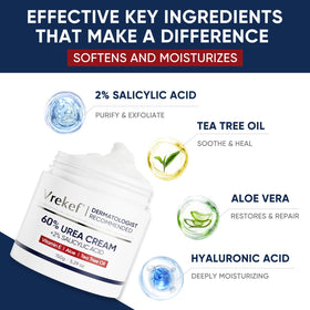VREKEF Urea Cream 60% being applied to cracked heels