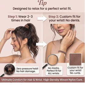 Vrose Flosi hair ties displayed in packaging