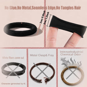 Vrose Flosi hair ties in use for a high ponytail