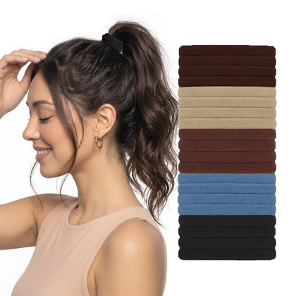 Vrose Flosi High Stretch Hair Ties in deep black colour