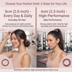 Vrose Flosi High Stretch Hair Ties in natural brunette colour