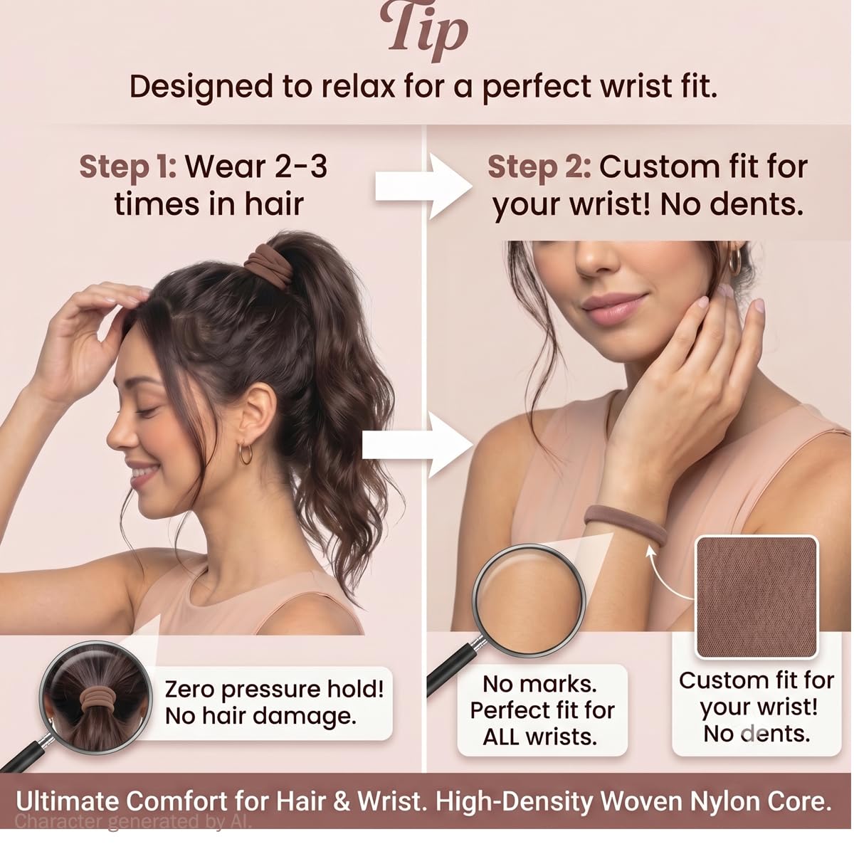 Vrose Flosi High Stretch Hair Ties in radiant blonde