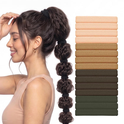 Vrose Flosi No Damage Hair Ties in black, front view