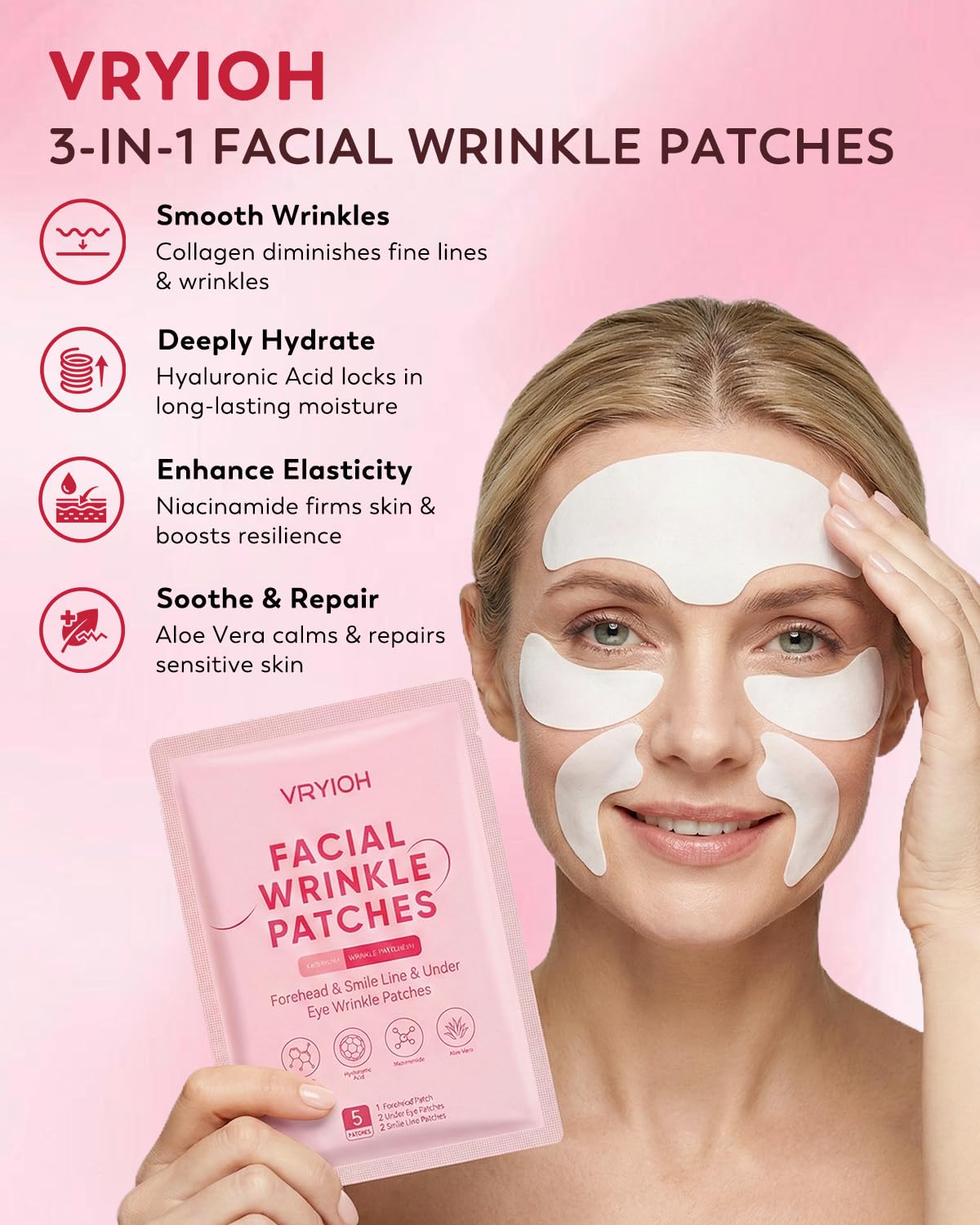 Vryioh forehead wrinkle patches close-up