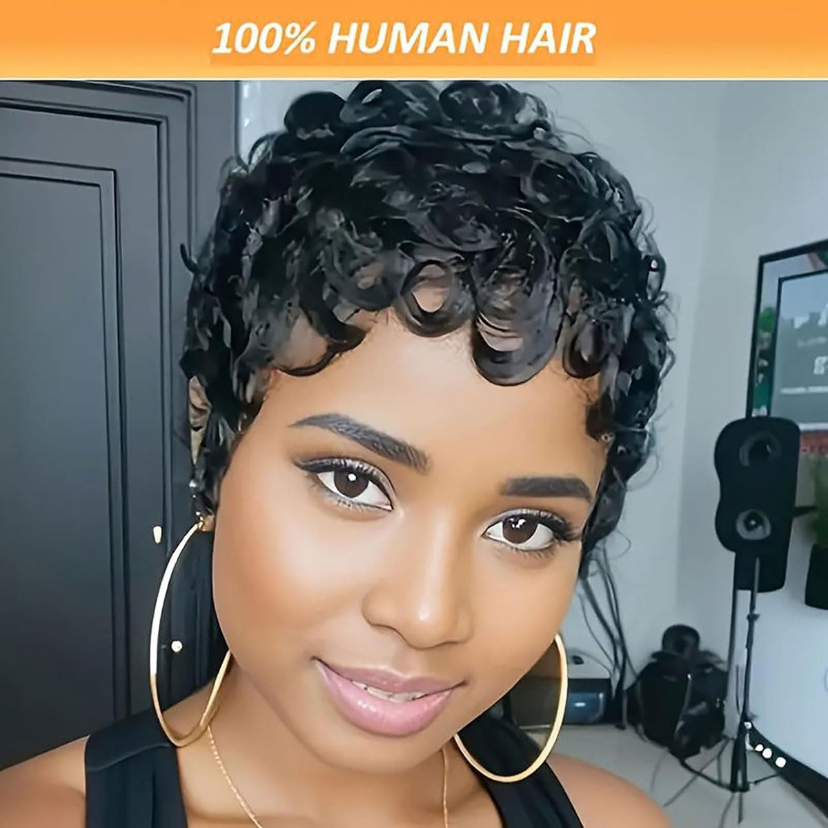 VRZ Pixie Cut Short Human Hair Wig back view highlighting full design