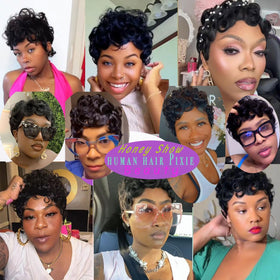 VRZ Pixie Cut Short Human Hair Wig side view showcasing natural layers