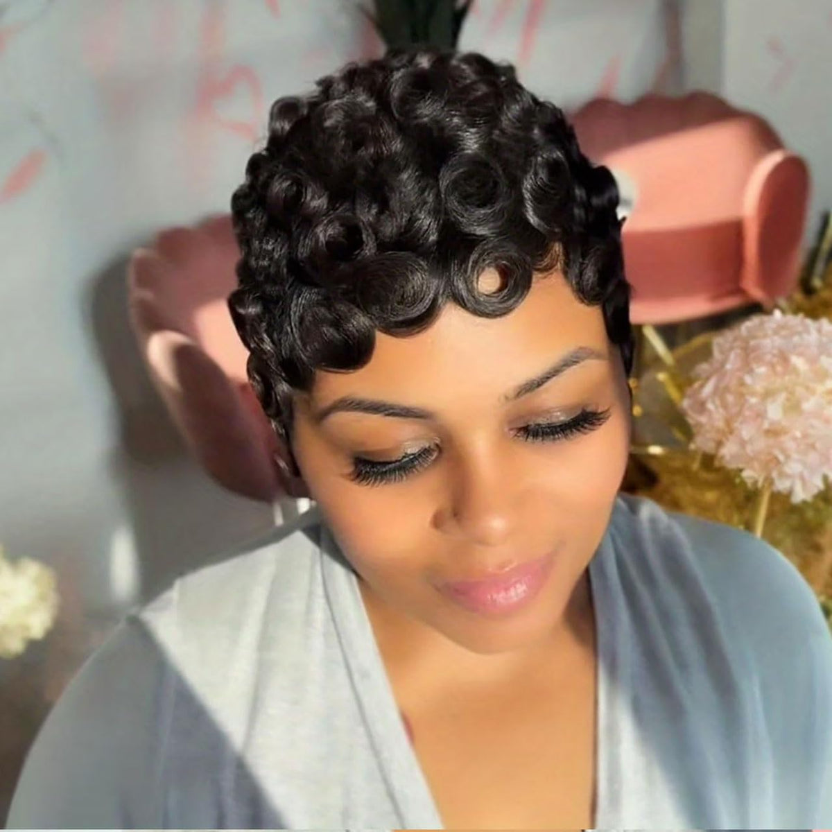 VRZ Pixie Cut Wig back view highlighting natural look