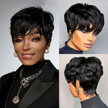 VRZ Pixie Cut Wig front view showcasing layered design