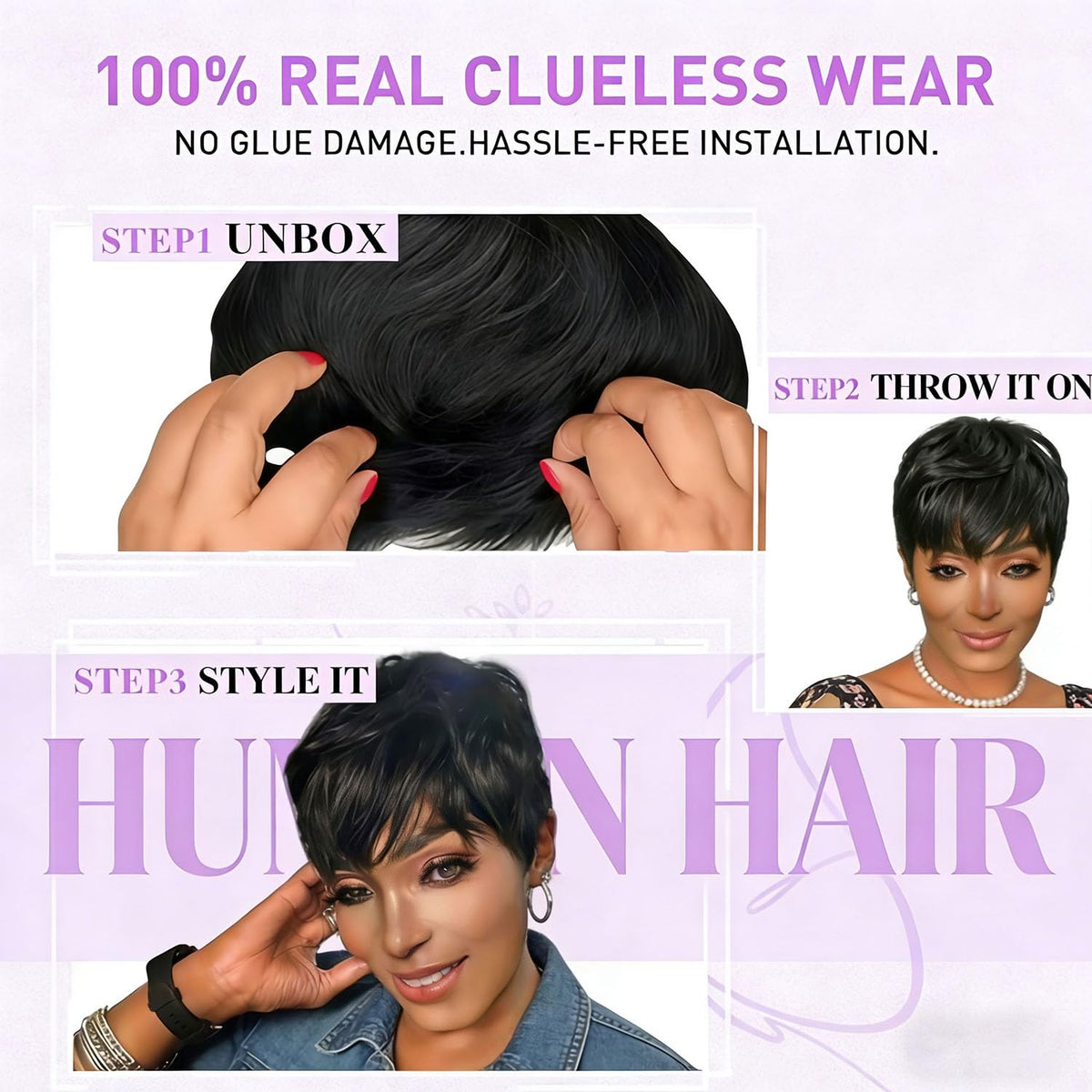 VRZ Pixie Cut Wig on model at a party