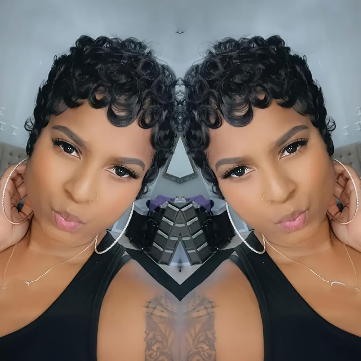 VRZ Pixie Cut Wig packaging with care instructions