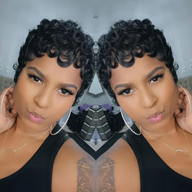 VRZ Pixie Cut Wig packaging with care instructions