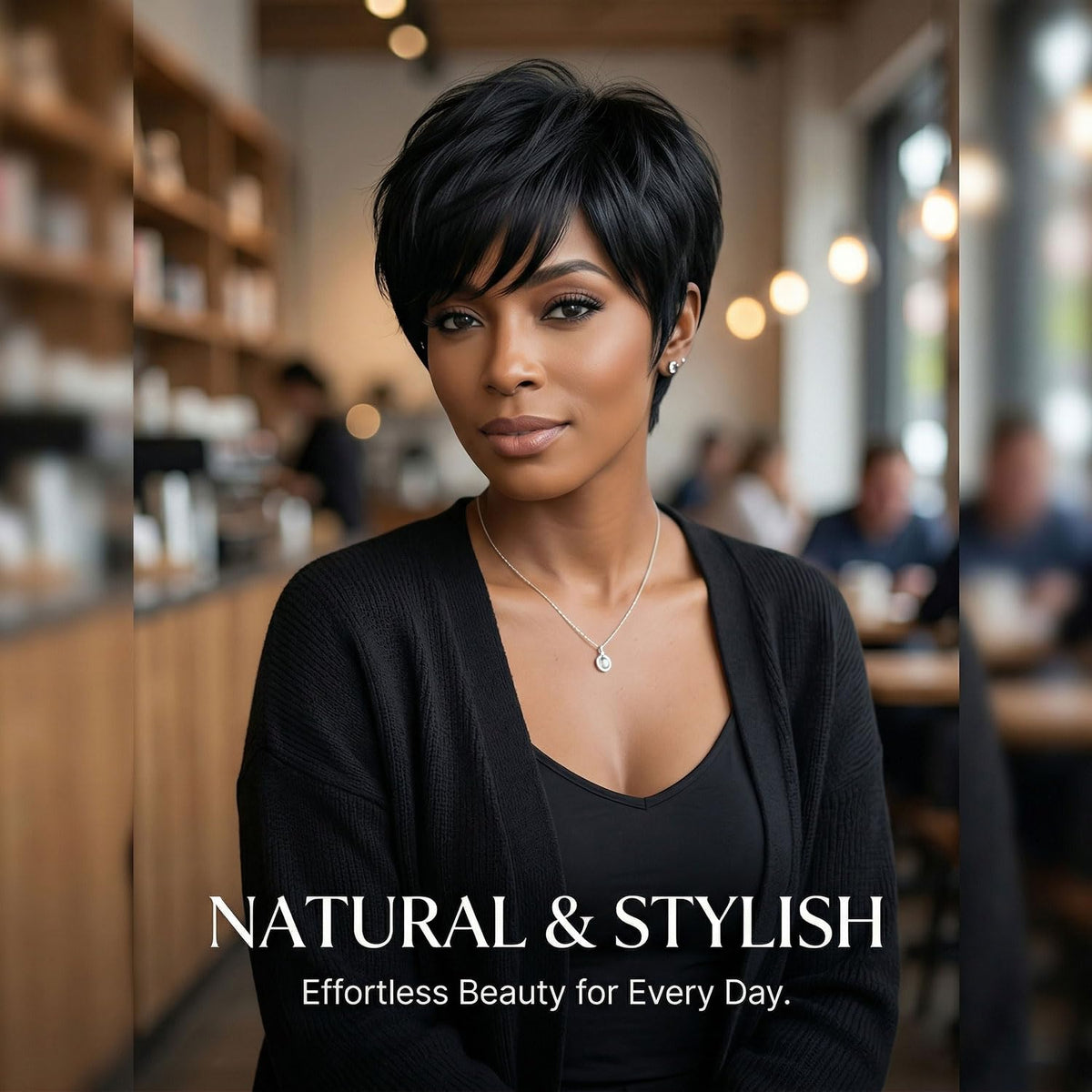 VRZ Pixie Cut Wig packaging with care instructions