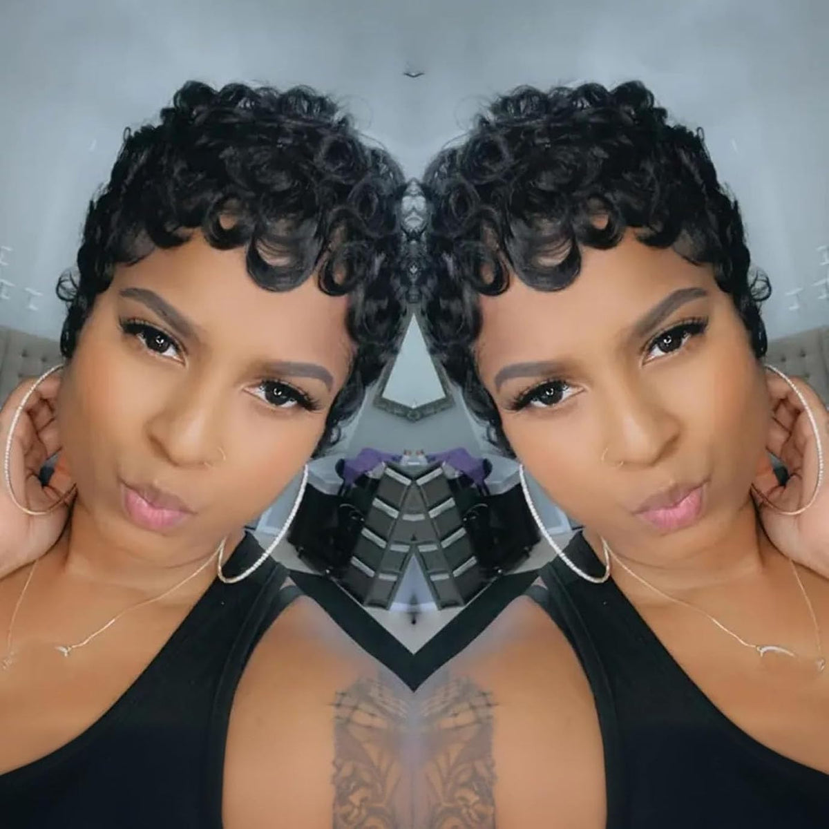VRZ Pixie Cut Wig packaging with product details