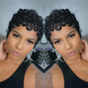 VRZ Pixie Cut Wig packaging with product details