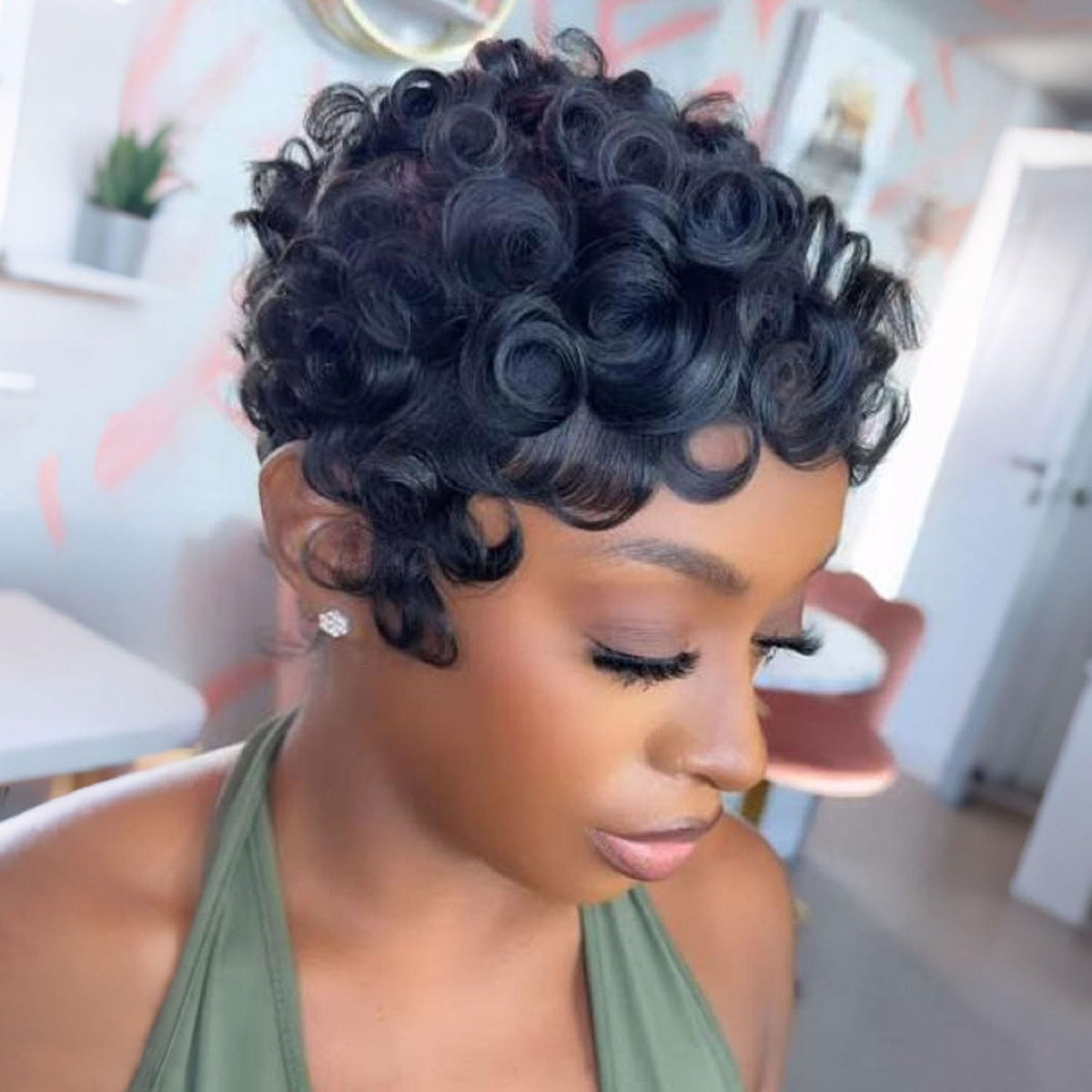 VRZ Pixie Cut Wig side view showcasing layered design