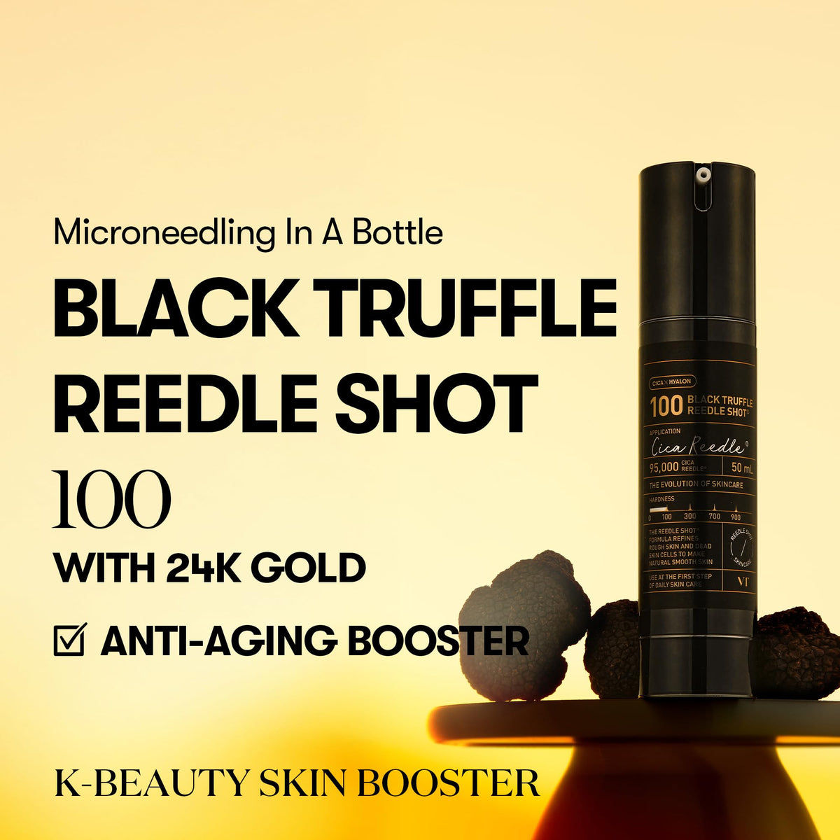 VT COSMETICS Black Truffle Reedle Shot Serum back view showing ingredients