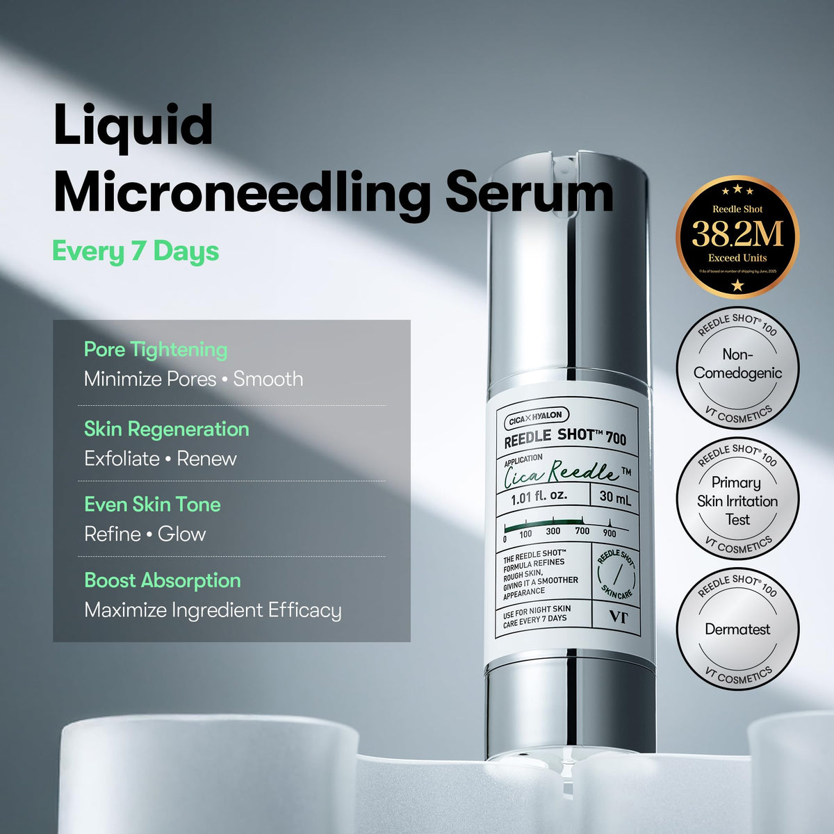 VT COSMETICS CICA Reedle Shot Microneedling Serum 30ml back view