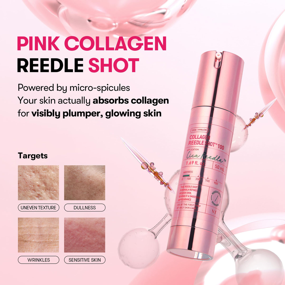 VT COSMETICS Collagen Reedle Shot 100 Serum 50ml packaging