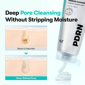 VT COSMETICS PDRN Barrier Cleanser with a lathered foam texture