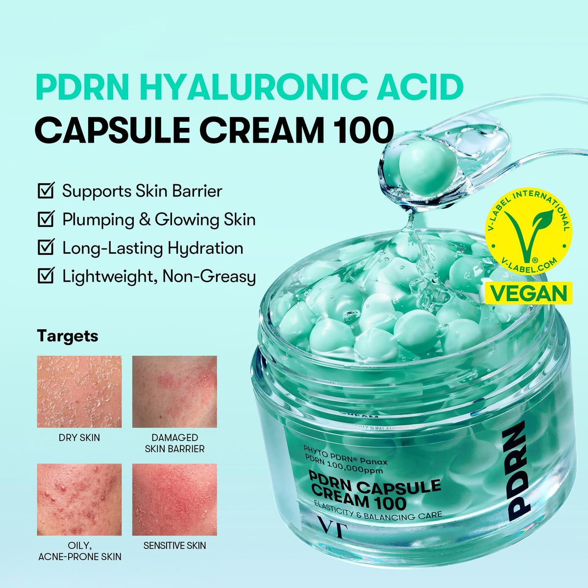 VT COSMETICS PDRN Capsule Cream 100 jar top view