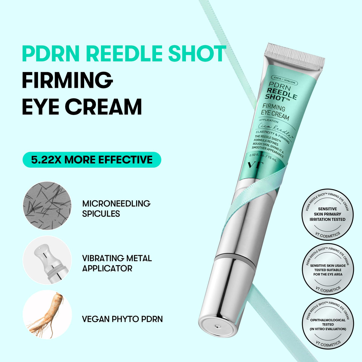 VT COSMETICS PDRN Reedle Shot Eye Cream packaging side view