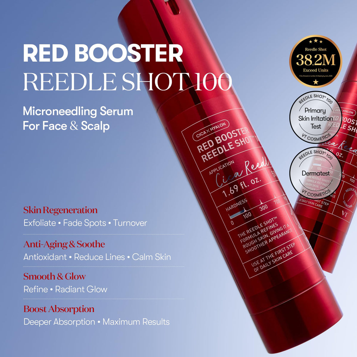 VT COSMETICS Red support Reedle Shot Serum 50ml packaging
