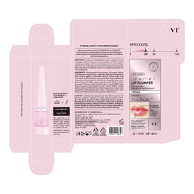 VT COSMETICS Reedle Shot Lip Plumper with glitter finish on lips