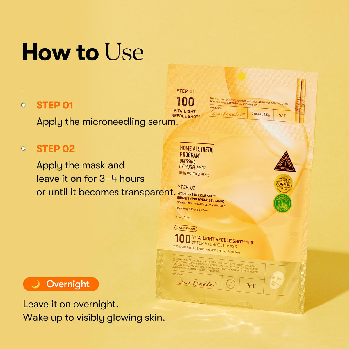 VT COSMETICS Vita-Light Reedle Shot Hydrogel Mask in use