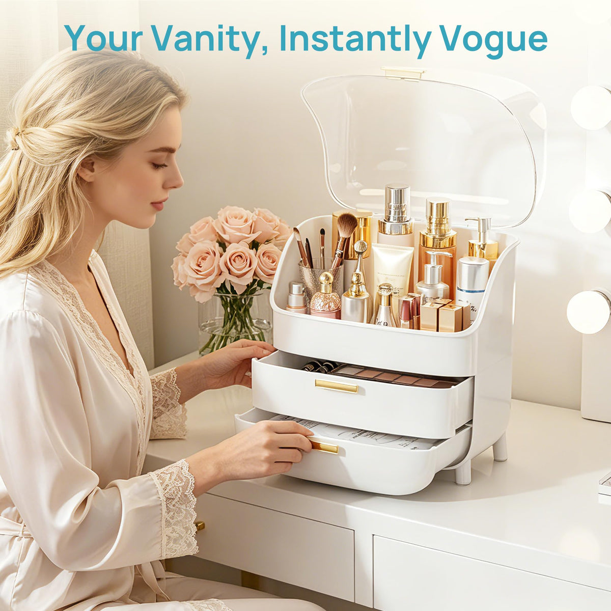 Vtopmart 3-Tier Skincare Makeup Organizer packaging