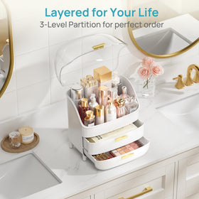 Vtopmart 3-Tier Skincare Makeup Organizer top view