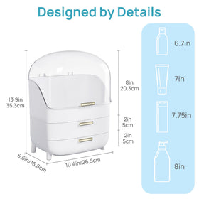 Vtopmart 3-Tier Skincare Makeup Organizer with drawers open