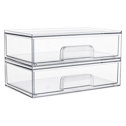 Vtopmart Clear Stackable Storage Drawers front view
