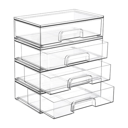 Vtopmart Clear Stackable Storage Drawers front view
