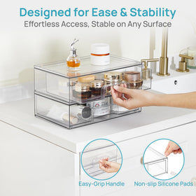Vtopmart Clear Stackable Storage Drawers with laundry supplies