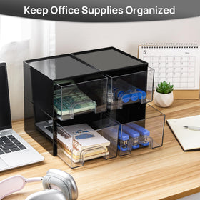 Vtopmart stackable storage drawers side view