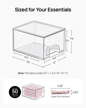 Vtopmart stackable storage drawers with pull-out handles