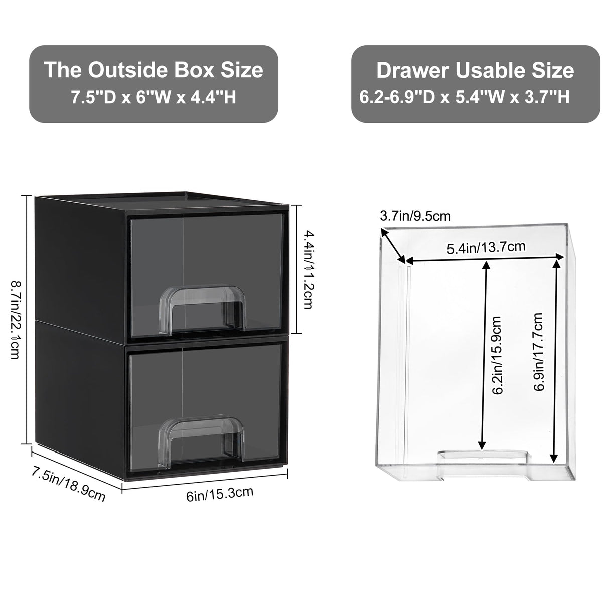Vtopmart storage drawers showing clear design